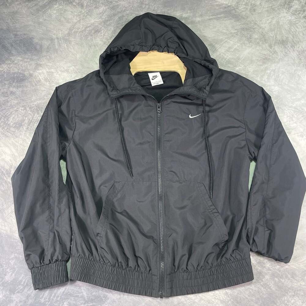 Nike Sportswear Essential UV Woven Jacket Size S Black Hooded Windbreaker